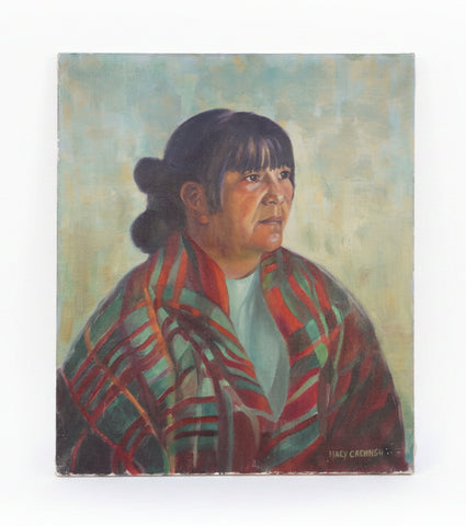 Portrait of Navajo Woman by Mary Creamer, Oil on canvas P3499