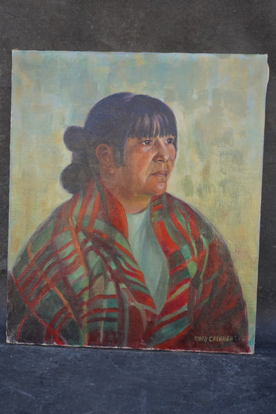 Portrait of Navajo Woman by Mary Creamer, Oil on canvas P3499