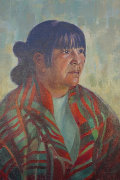 Portrait of Navajo Woman by Mary Creamer, Oil on canvas P3499