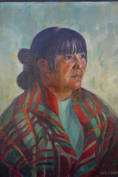 Portrait of Navajo Woman by Mary Creamer, Oil on canvas P3499
