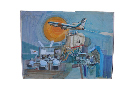 Air Traffic Controller Mixed Media Illustration P3501