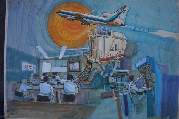 Air Traffic Controller Mixed Media Illustration P3501