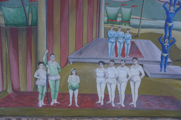 Surrealist Circus Painting, Unknown French Artist P3503
