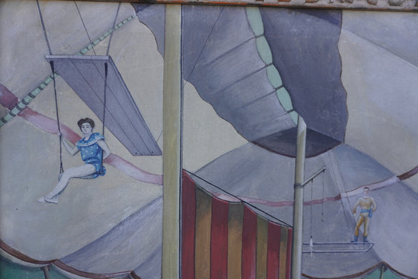 Surrealist Circus Painting, Unknown French Artist P3503