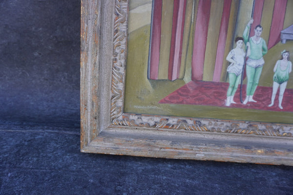 Surrealist Circus Painting, Unknown French Artist P3503