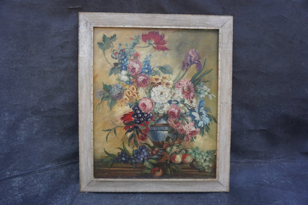 Floral Still Life Painting c. 1940s, Oil on Canvas P3513