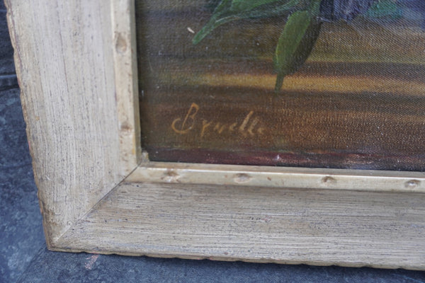 Floral Still Life Painting c. 1940s, Oil on Canvas P3513