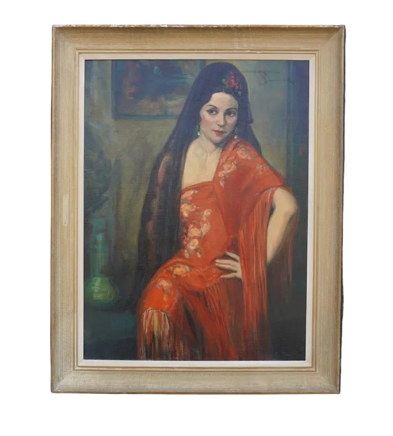 Portrait of a Señorita by Marion C. Raulston, Oil on Canvas P3516