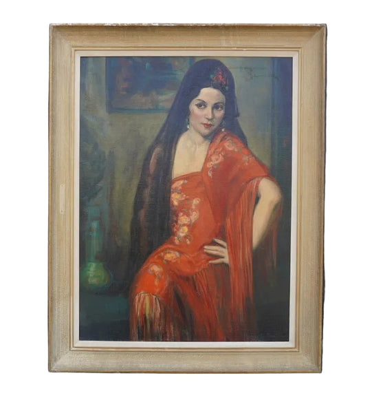 Portrait of a Señorita by Marion C. Raulston, Oil on Canvas P3516
