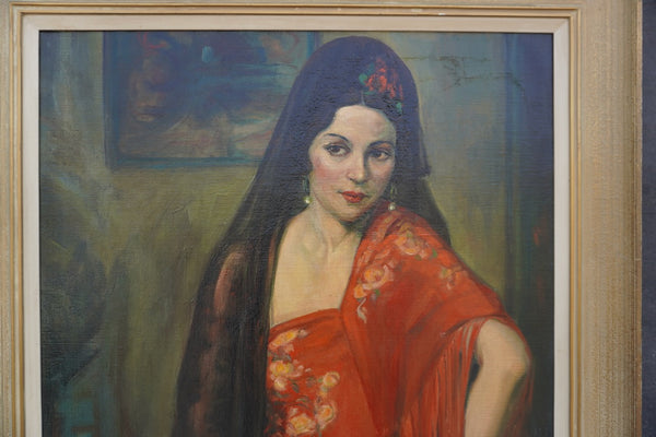 Portrait of a Señorita by Marion C. Raulston, Oil on Canvas P3516