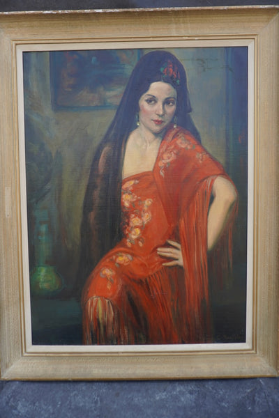 Portrait of a Señorita by Marion C. Raulston, Oil on Canvas P3516
