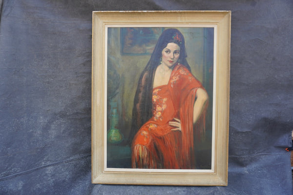 Portrait of a Señorita by Marion C. Raulston, Oil on Canvas P3516