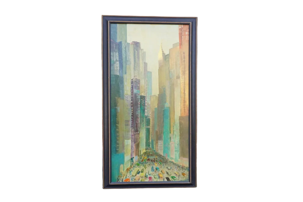 Mid-Century Cityscape, Oil on Canvas P3522