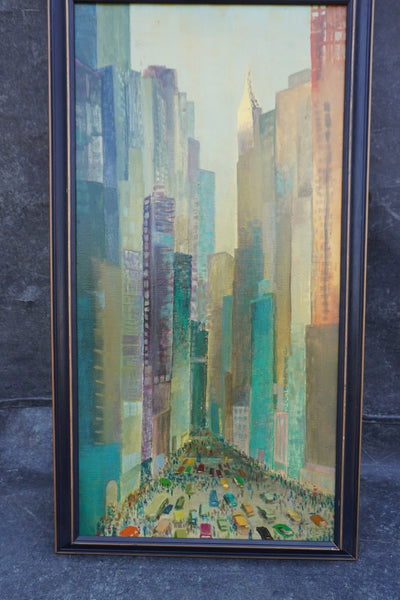 Mid-Century Cityscape, Oil on Canvas P3522