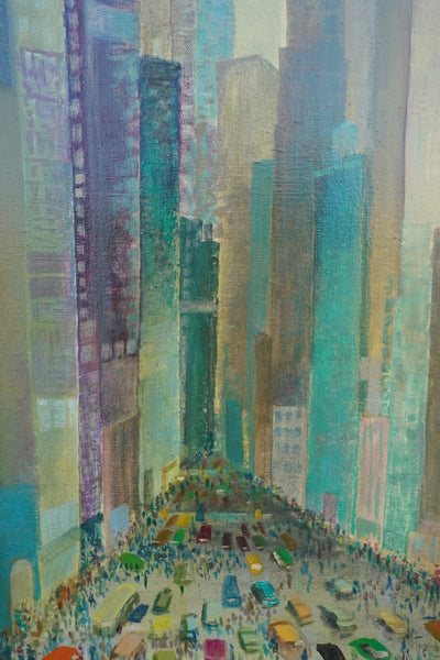 Mid-Century Cityscape, Oil on Canvas P3522