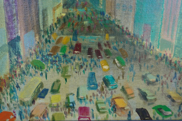Mid-Century Cityscape, Oil on Canvas P3522