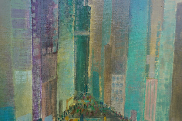 Mid-Century Cityscape, Oil on Canvas P3522