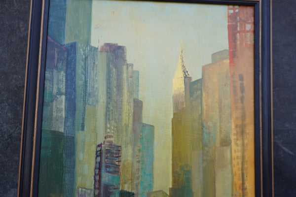 Mid-Century Cityscape, Oil on Canvas P3522