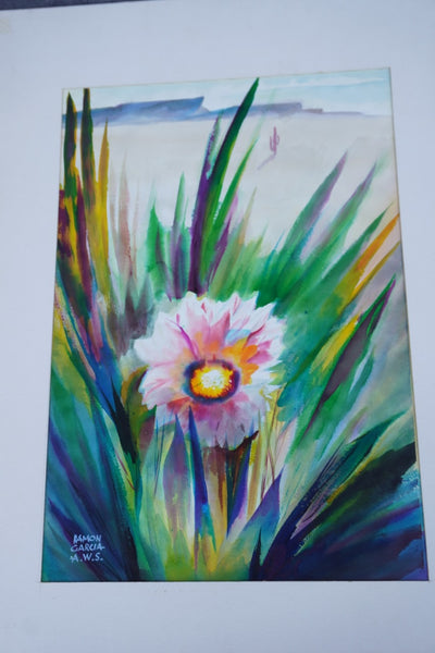 Cactus Flower by Ramon Garcia, Watercolor on Paper P3526