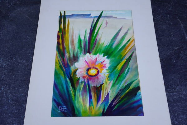 Cactus Flower by Ramon Garcia, Watercolor on Paper P3526