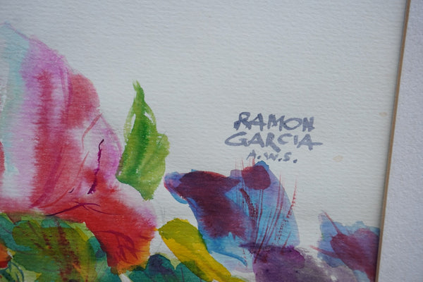 Red Flowers by Ramon Garcia, Watercolor on Paper P3527