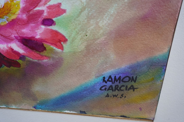 Cactus Flower in the Desert by Ramon Garcia, Watercolor on Paper P3529