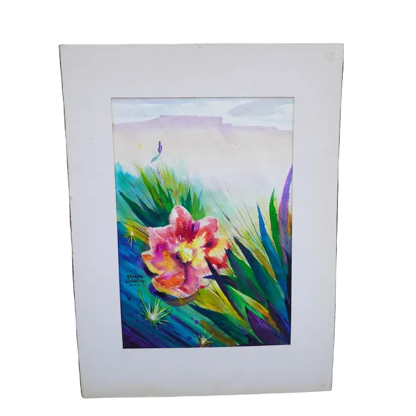 Cactus Flower by Ramon Garcia, Watercolor on Paper P3531