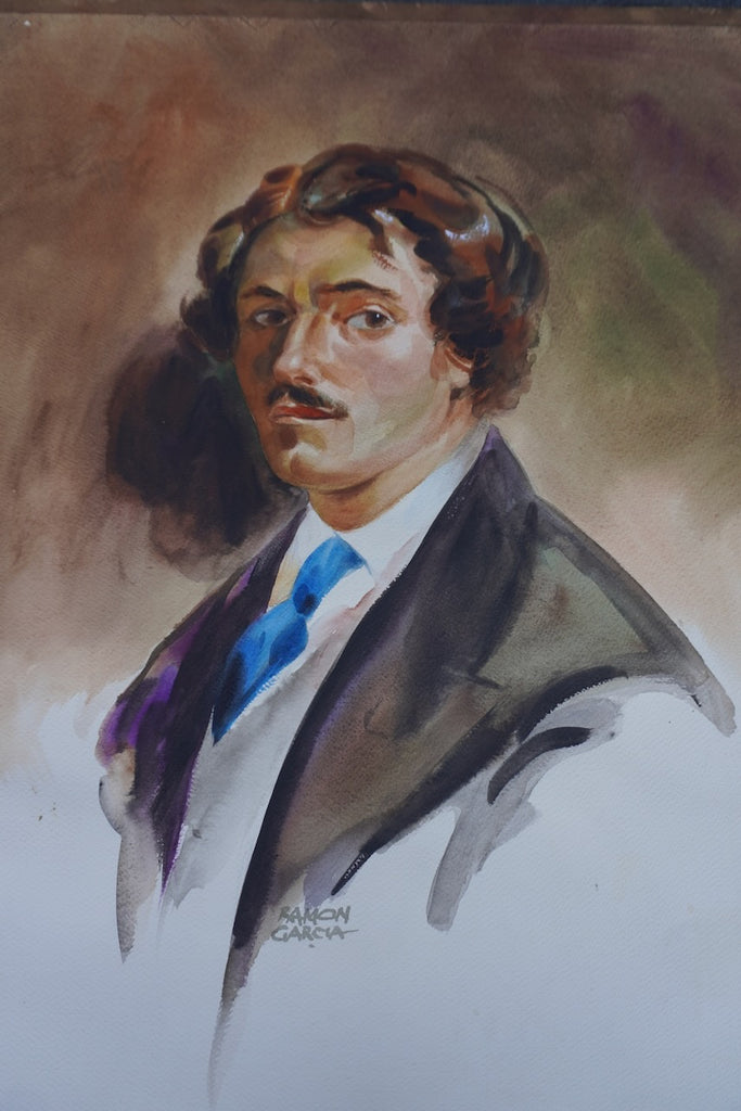 Self Portrait by Ramon Garcia, Watercolor on Paper P3534