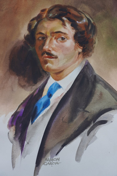 Self Portrait by Ramon Garcia, Watercolor on Paper P3534
