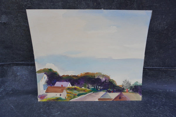 Hillside of Houses by Ramon Garcia, Watercolor on Paper P3537