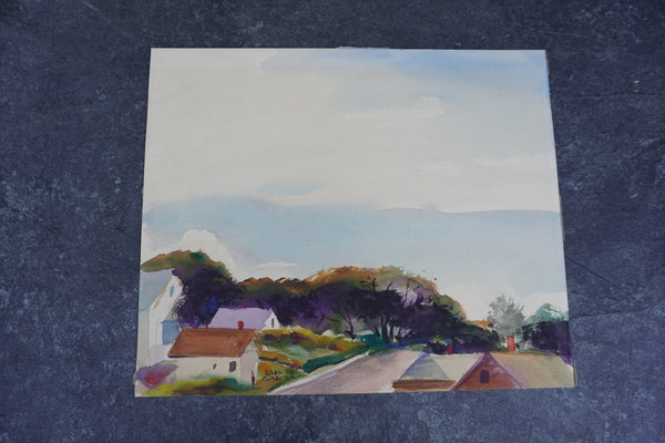 Hillside of Houses by Ramon Garcia, Watercolor on Paper P3537