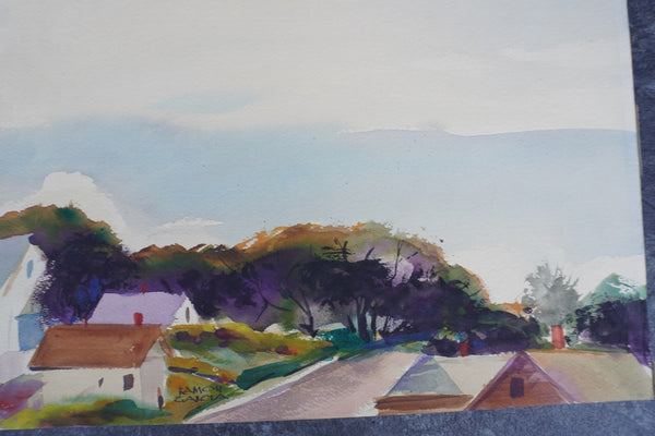 Hillside of Houses by Ramon Garcia, Watercolor on Paper P3537