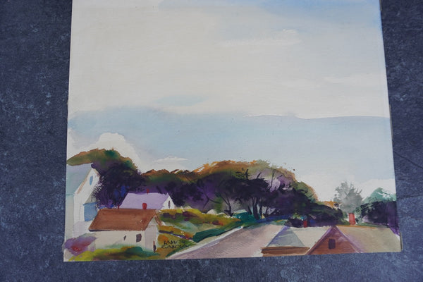 Hillside of Houses by Ramon Garcia, Watercolor on Paper P3537