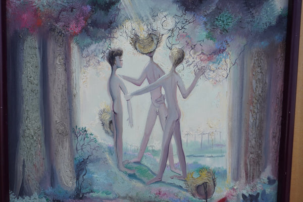 Trio of Men by Maria Luisa Rios (1903–1982), Oil on Canvas P3540