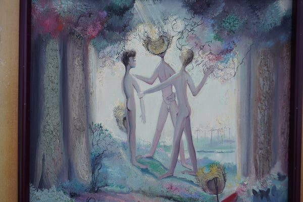 Trio of Men by Maria Luisa Rios (1903–1982), Oil on Canvas P3540