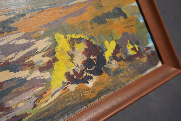 Barn Landscape by Christian Gronfeldt, Oil on Board P3541