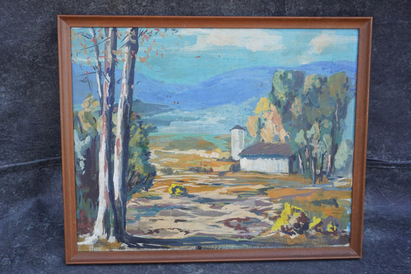 Barn Landscape by Christian Gronfeldt, Oil on Board P3541