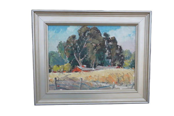 Barn Scene by Walt Lee, Oil on Board P3543