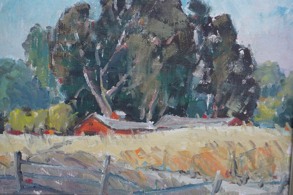 Barn Scene by Walt Lee, Oil on Board P3543