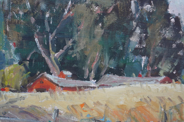 Barn Scene by Walt Lee, Oil on Board P3543