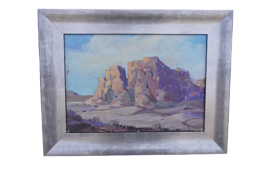 Cathedral Rock, Red Rock Canyon, CA by Walt Lee, Oil on Board P3545