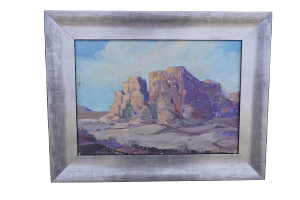 Cathedral Rock, Red Rock Canyon, CA by Walt Lee, Oil on Board P3545