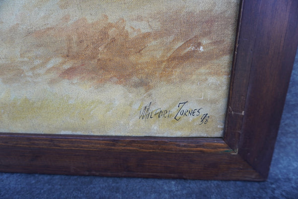 Santa Barbara Adobe by Milfred Zhornes c. 1938, Oil on Canvas P3568
