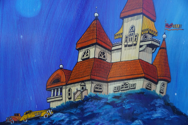 Psychedelic Castle by Fred Bonn, c. 1960s, Acrylic on Board P3569