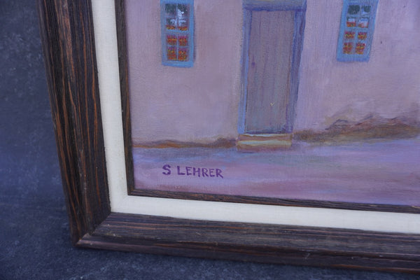 Adobe Scene by S. Lehrer, Oil on Canvas P3571