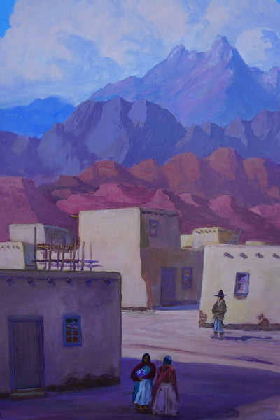 Adobe Scene by S. Lehrer, Oil on Canvas P3571