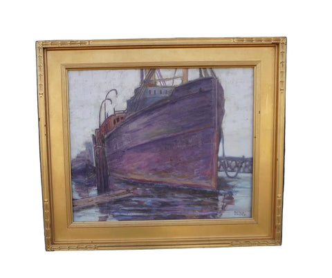 San Pedro Harbor by Sam Hyde Harris, Oil on Canvas P3595