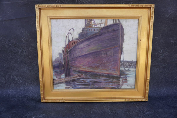 San Pedro Harbor by Sam Hyde Harris, Oil on Canvas P3595