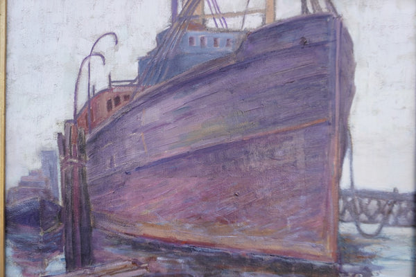 San Pedro Harbor by Sam Hyde Harris, Oil on Canvas P3595