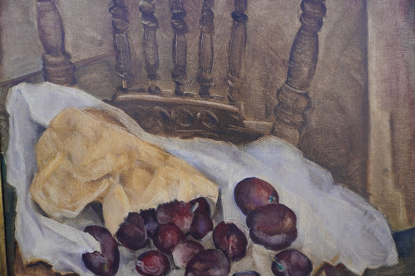 Still Life of Plums by Rinaldo Cuneo, Oil on Canvas P3599